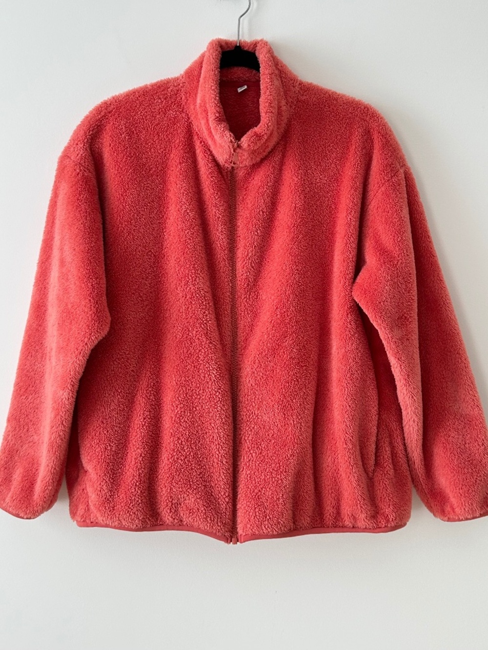 Uniqlo Orange Plush Fleece Sherpa Zip Jacket